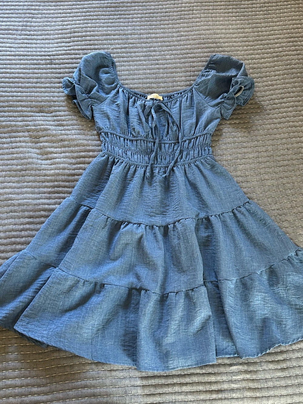 Women’s Peasant Blue Tiered Western Dress Size M